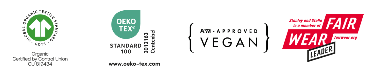 Algodón orgánico certificado GOTS y materiales responsables.
