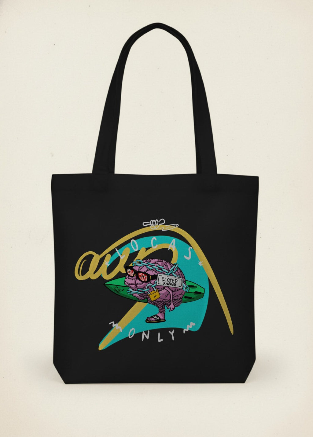 Tote bag ecológica “Cerebro” de LA GALLO ART – diseño original sobre canvas reciclado (300 gsm).